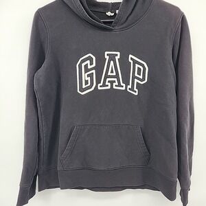 GAP Long Sleeve Pullover Pocket Logo Sweatshirt Hoodie‎ - Black/White Size M